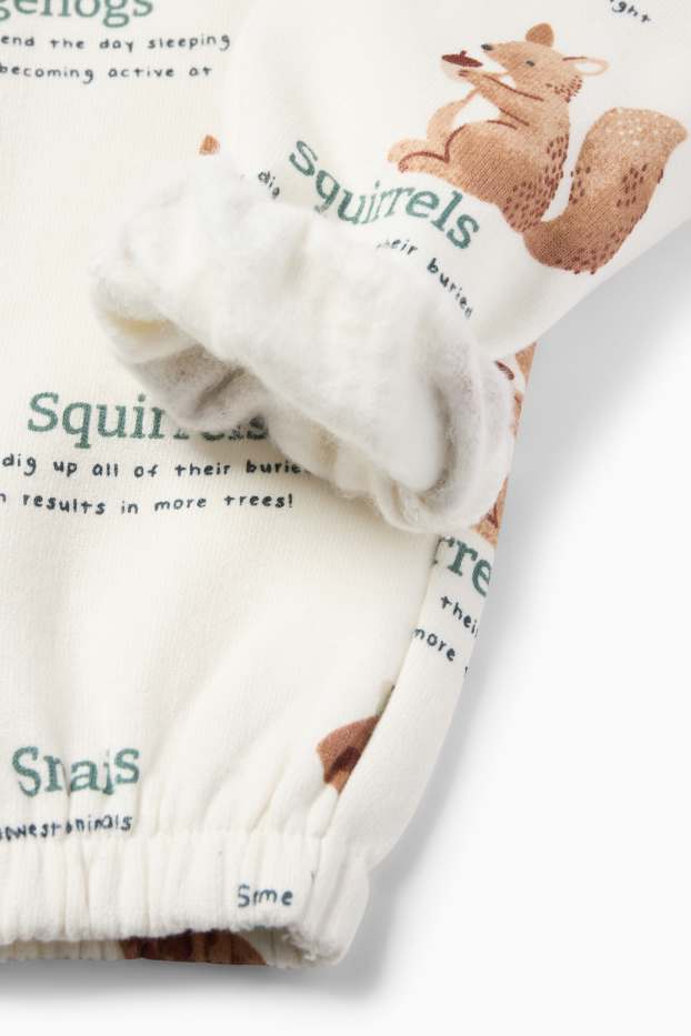 Baby Boys - Woodland animals - baby joggers - cremewhite