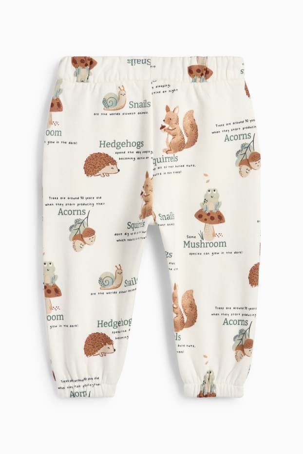 Baby Boys - Woodland animals - baby joggers - cremewhite