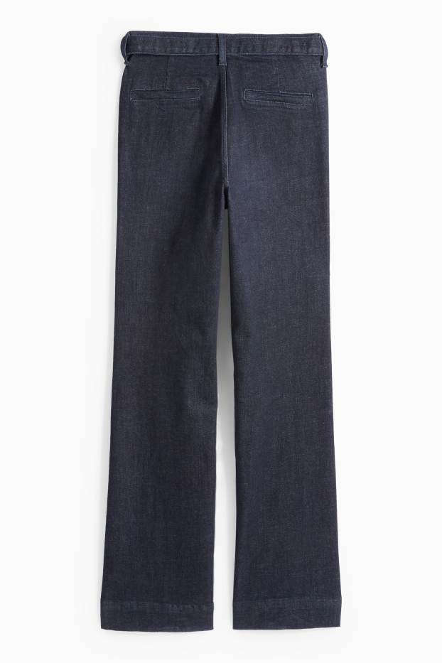 Dona - Flared Jeans amb cinturó - high waist - LYCRA® - texà blau fosc