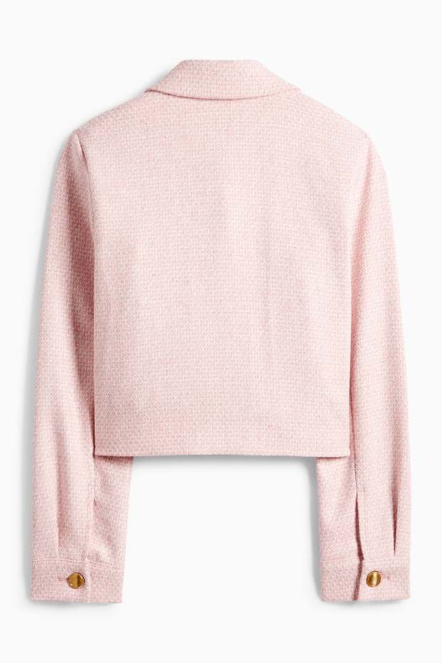 Dámské - Business blejzr - relaxed fit - strukturovaný - růžová