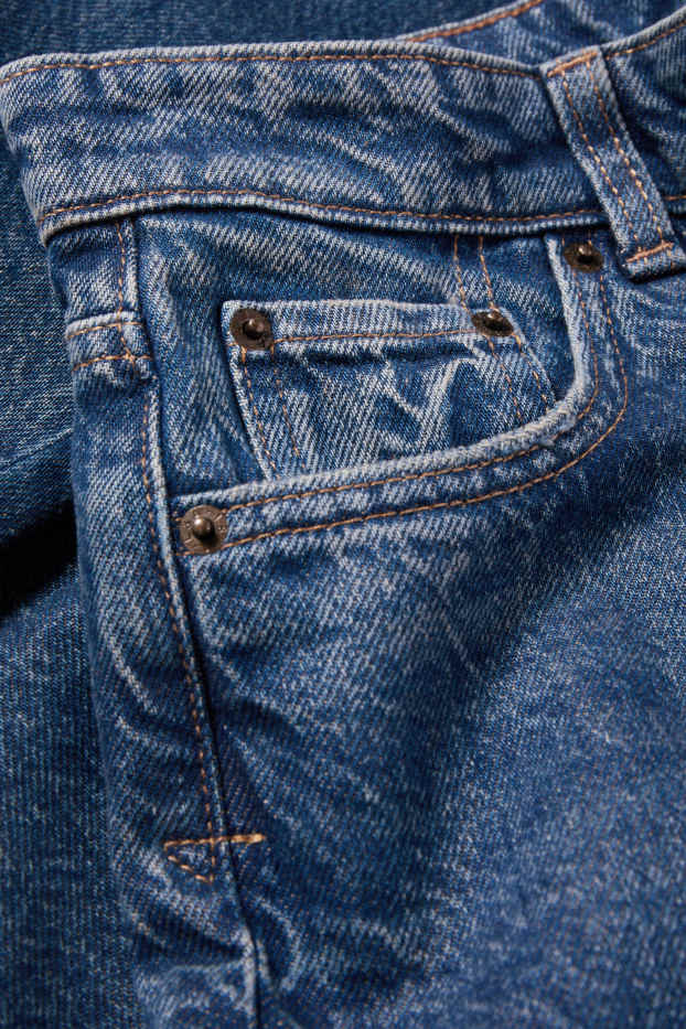 Women - Straight jeans - low-rise waist - blue denim