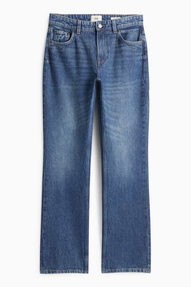 Women - Straight jeans - low-rise waist - blue denim