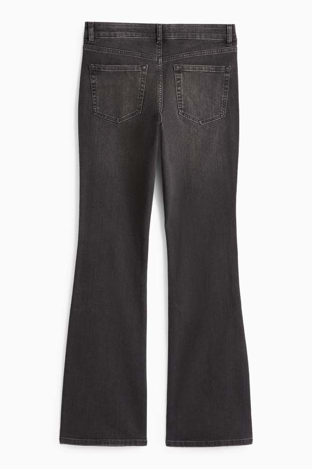 Damen - Bootcut Jeans - Low Waist - dunkeljeansgrau