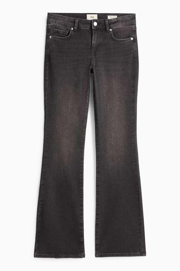 Damen - Bootcut Jeans - Low Waist - dunkeljeansgrau