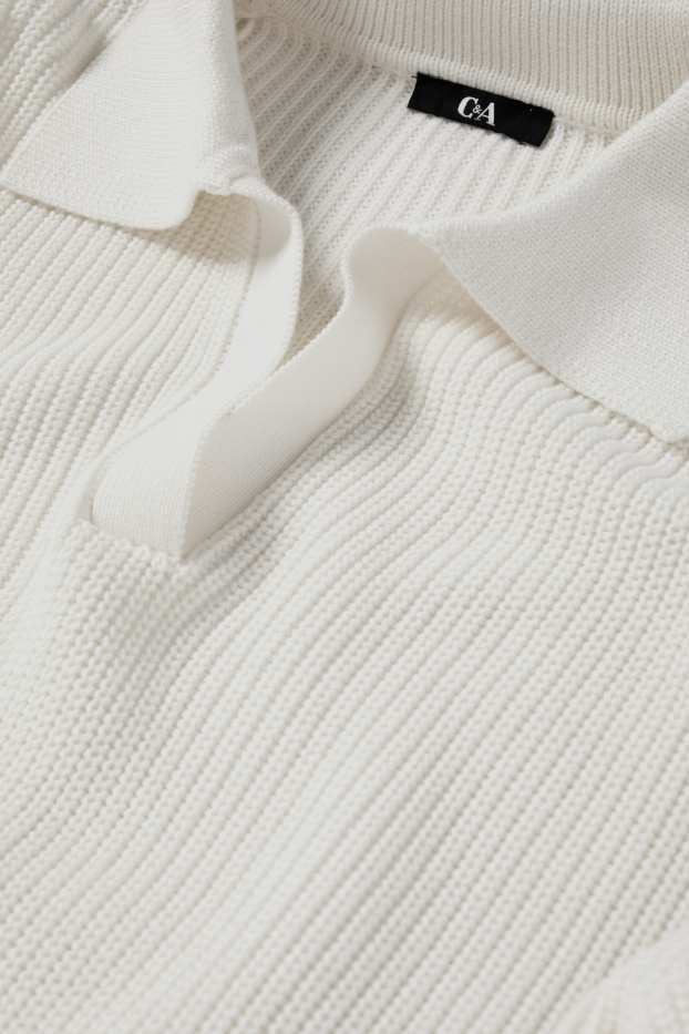 Dámské - Svetr - žebrovaný - bílá