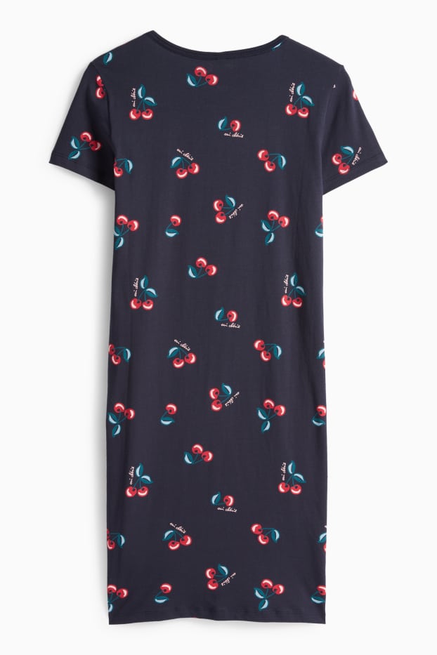 Dona - Camisa de dormir - estampada - blau fosc