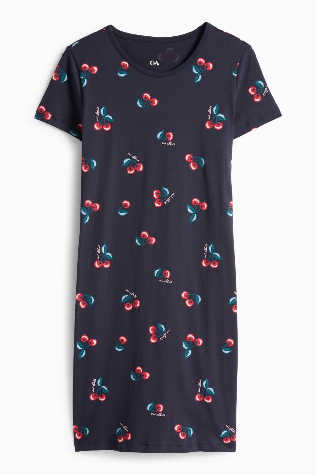 Dona - Camisa de dormir - estampada - blau fosc