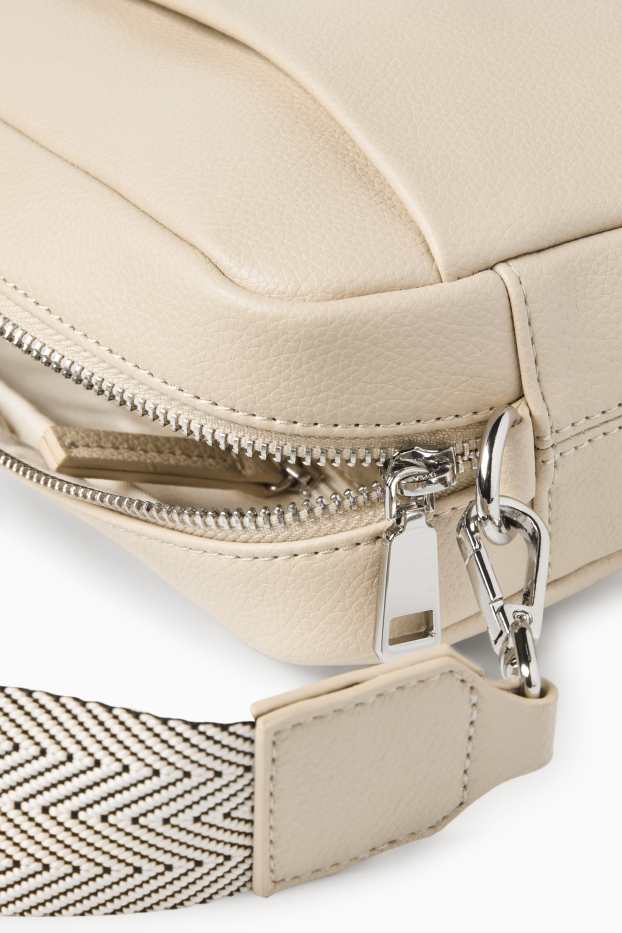 Donna - Borsa a tracolla con spallaccio staccabile - similpelle - beige chiaro