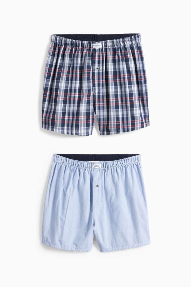 Bărbați - Multipack 2 perechi - boxeri - țesătură - albastru închis