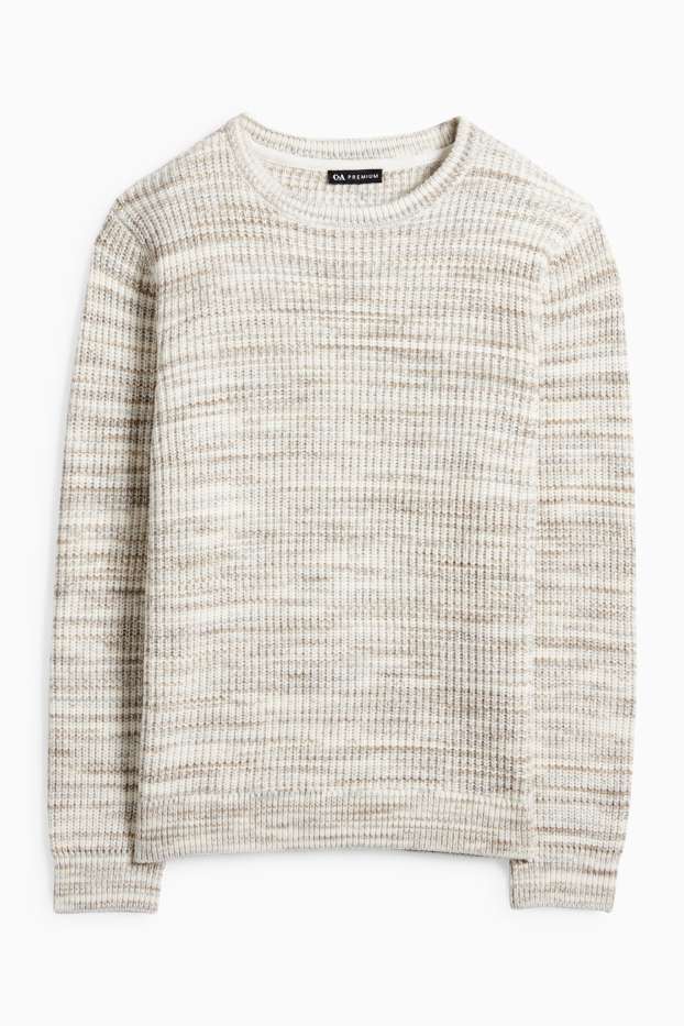 Děti - chlapci - Svetr - žebrovaný - krémově bílá