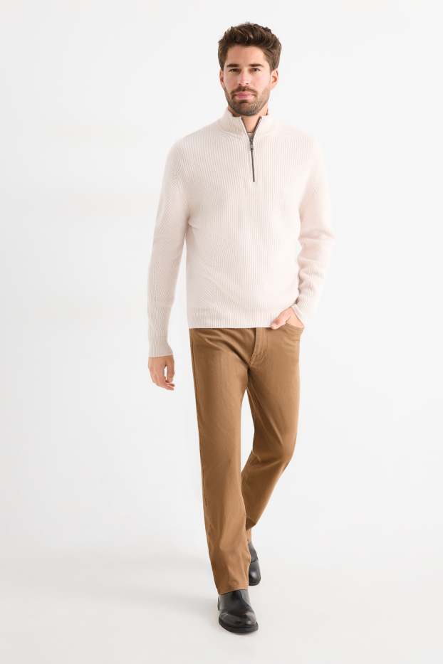 Uomo - Pantaloni - regular fit - marrone chiaro