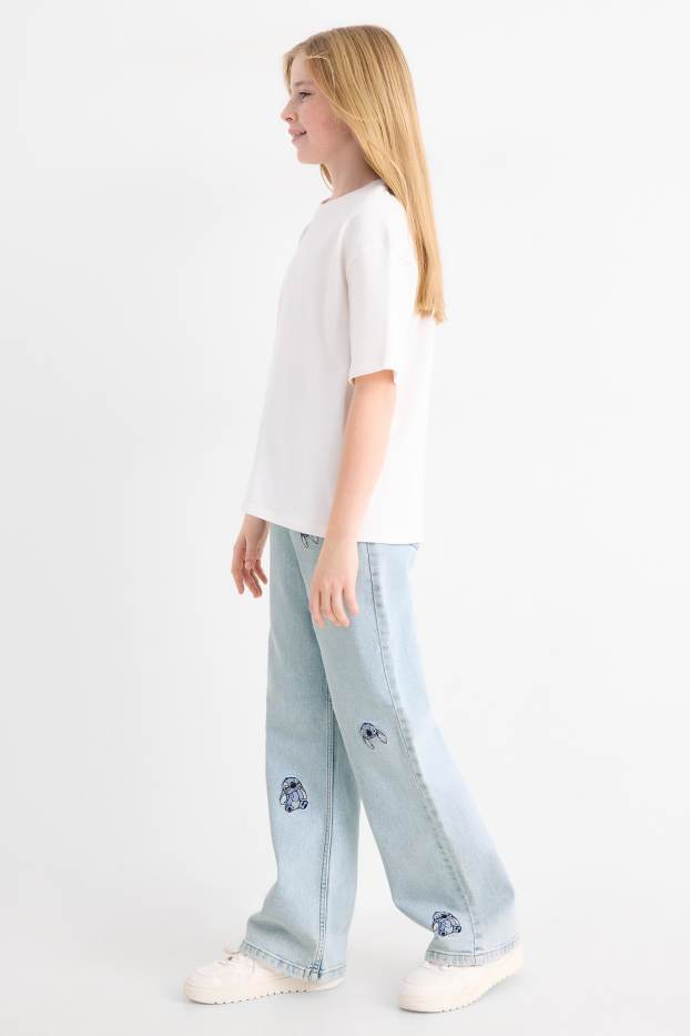 Enfants filles - Lilo & Stitch - Wide Leg jean - jean bleu clair
