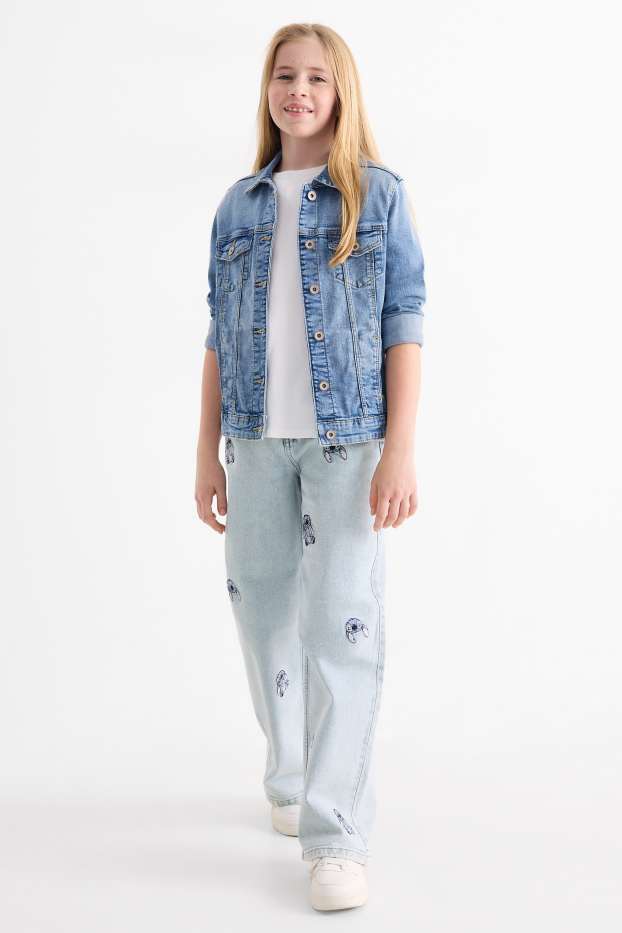 Enfants filles - Lilo & Stitch - Wide Leg jean - jean bleu clair