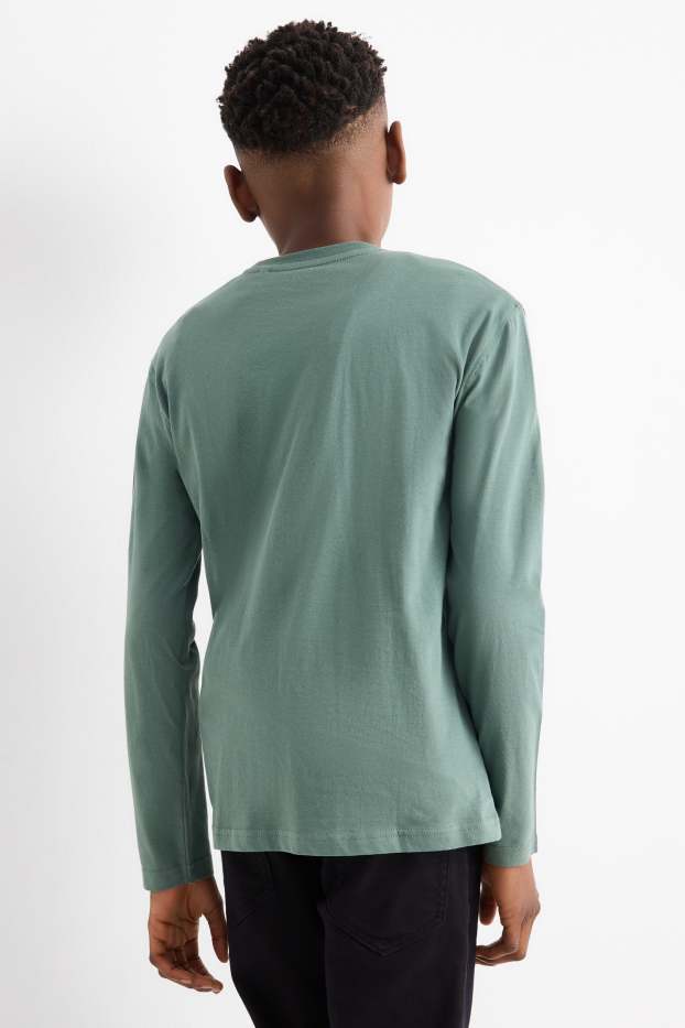Kinderen: jongens - Set van 2 - sneaker en skaten - longsleeve - groen