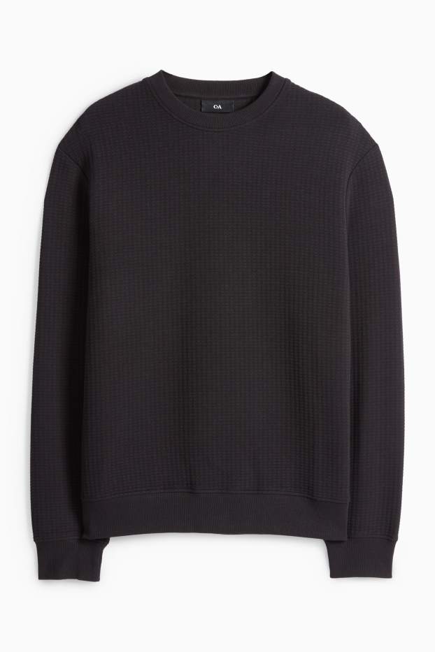 Home - Dessuadora - texturada - negre