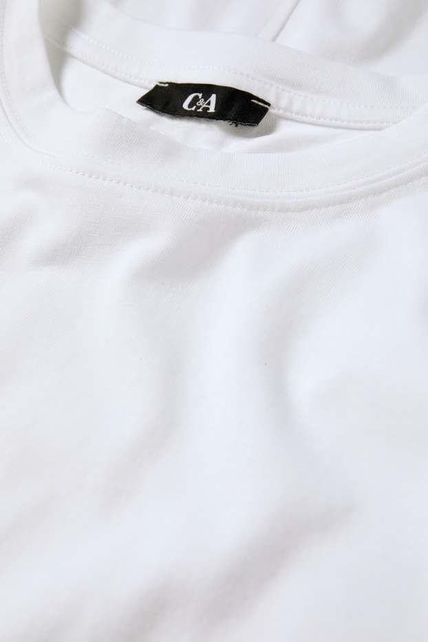 Femei - Tricou cu mânecă lungă basic - relaxed fit - alb