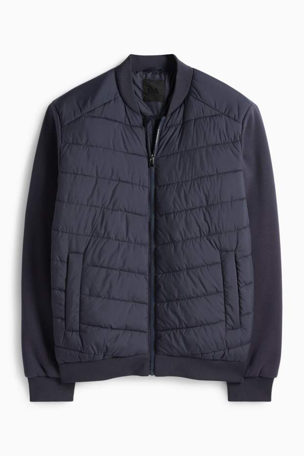 Pánské - Prošívaná bunda - tmavomodrá