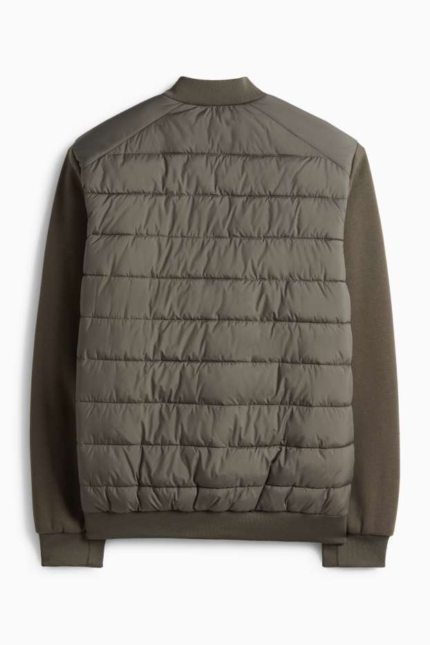 Pánské - Prošívaná bunda - tmavozelená