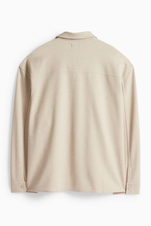 Heren - Overhemdjas - relaxed fit - Kent - beige