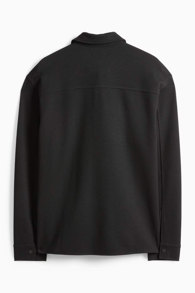 Herren - Hemdjacke - Relaxed Fit - Kent - schwarz
