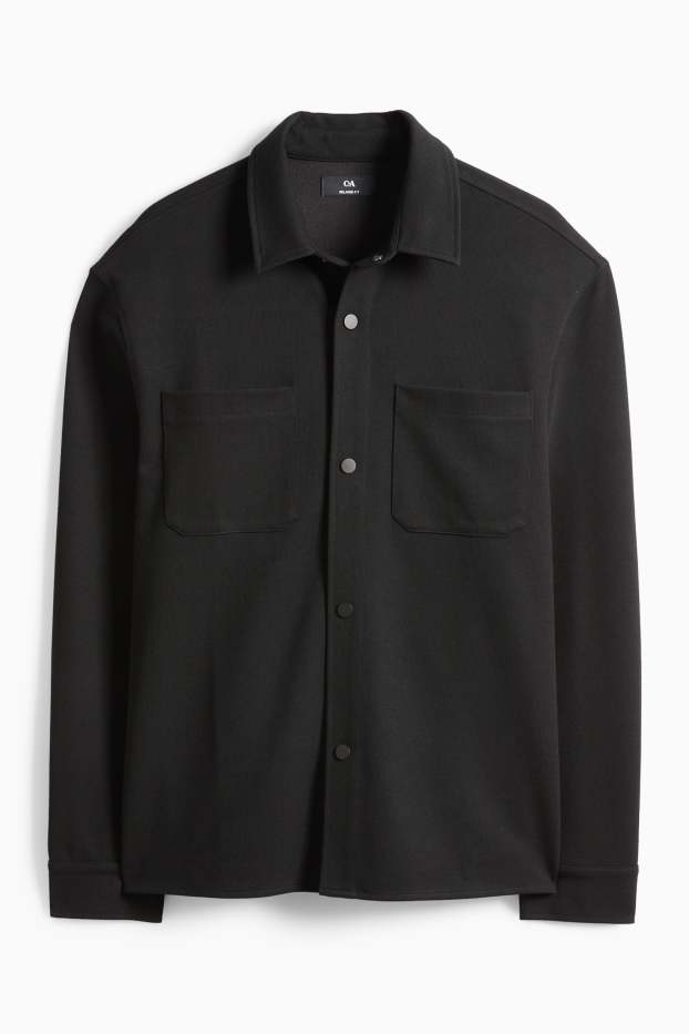 Herren - Hemdjacke - Relaxed Fit - Kent - schwarz