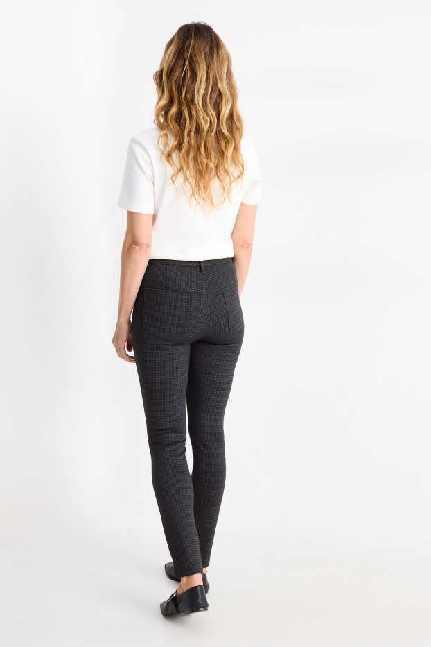 Dames - Legging - geruit - zwart / grijs