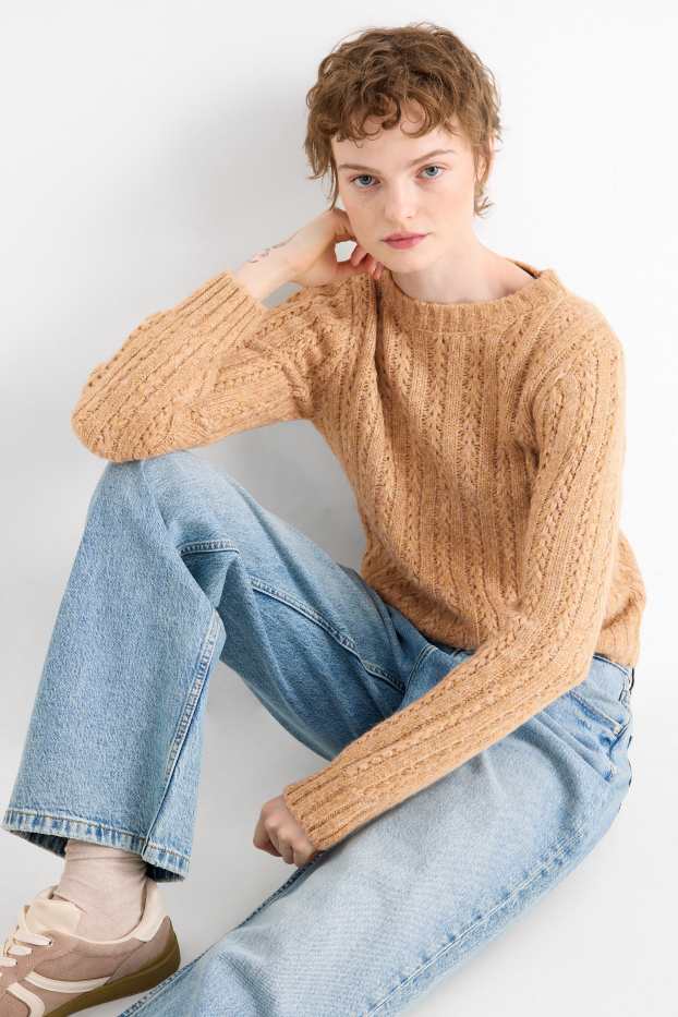 Dona - Jersei - trenat - marró clar