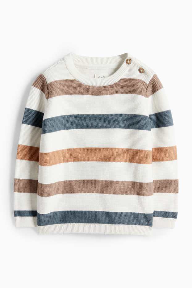 Bébés garçons - Pull bébé - à rayures - blanc crème