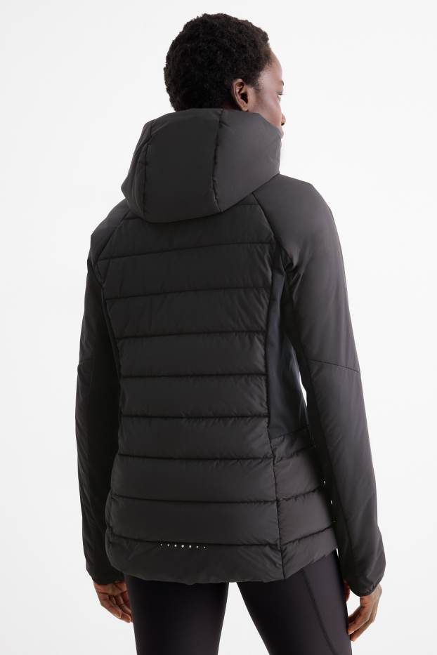 Femmes - Doudoune de sport à capuche - noir