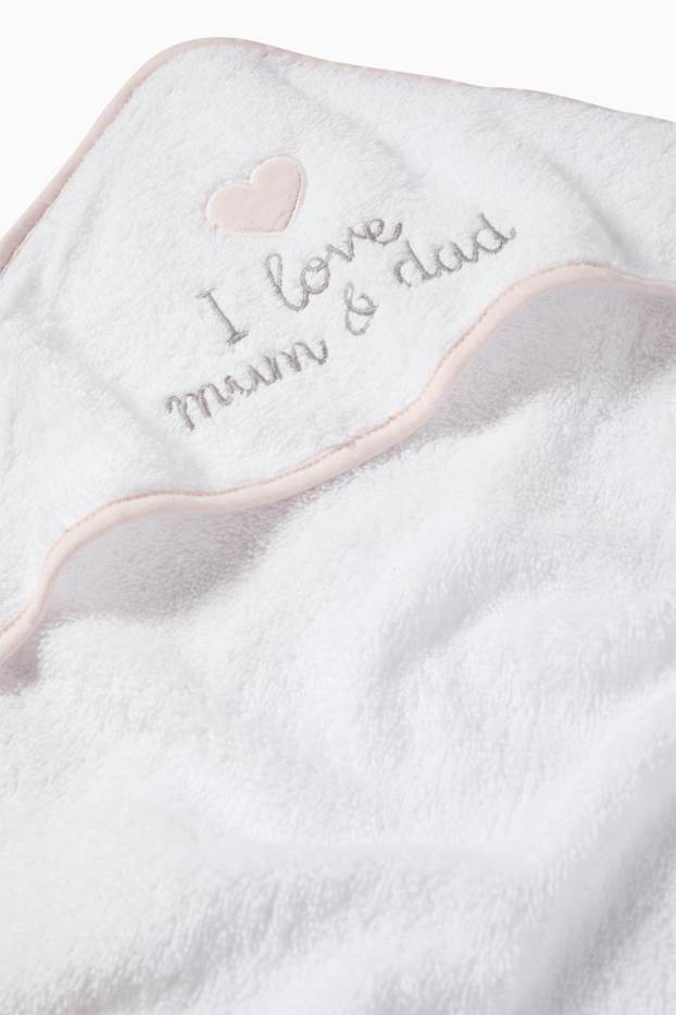 Baby Girls - Baby bath towel - white