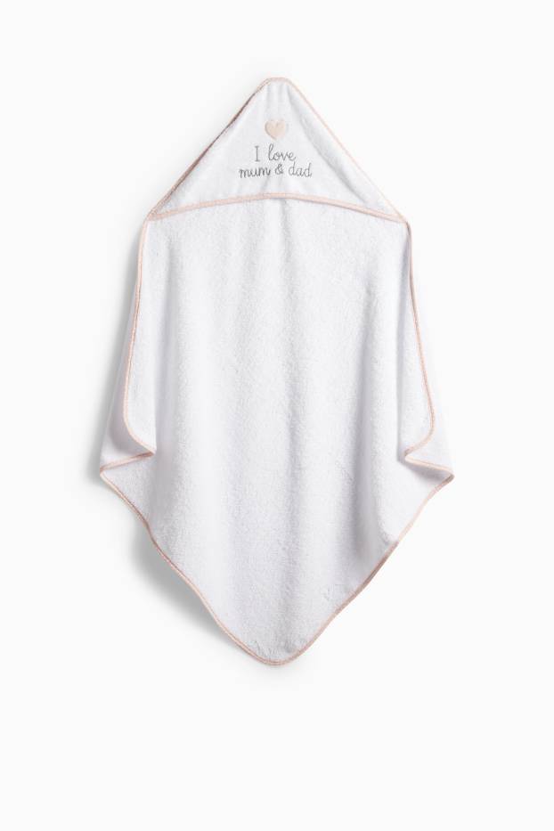 Baby Girls - Baby bath towel - white