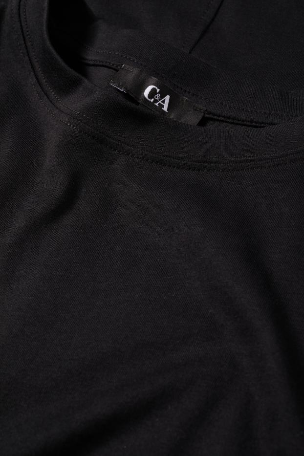 Femei - Tricou cu mânecă lungă basic - relaxed fit - negru