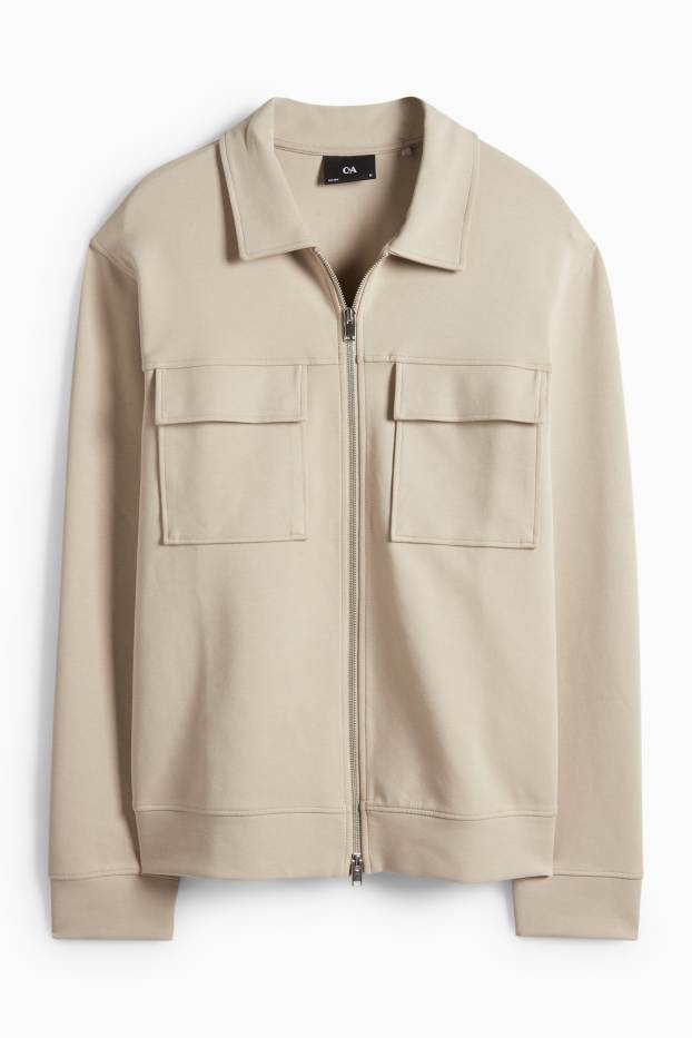 Men - Zip-through sweatshirt - beige