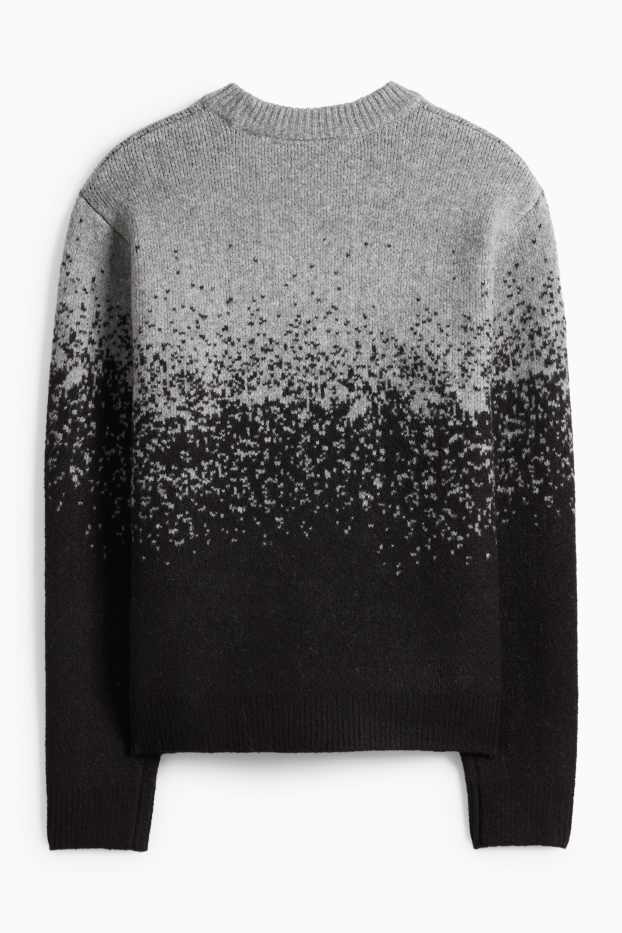 Pánské - Svetr - černá/šedá