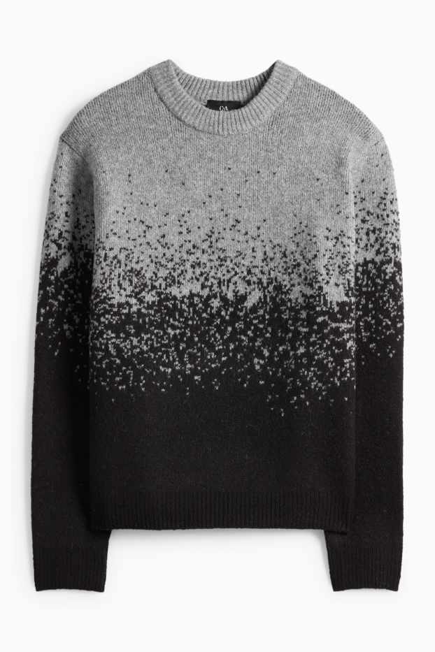 Pánské - Svetr - černá/šedá