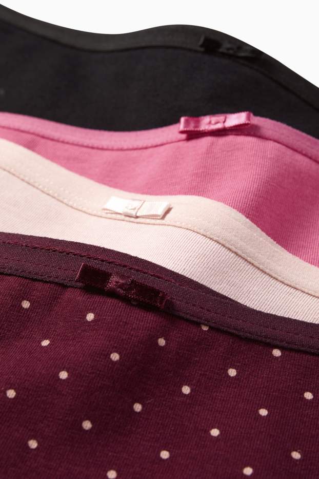 Damen - Multipack 4er - Hipster - dunkelrot