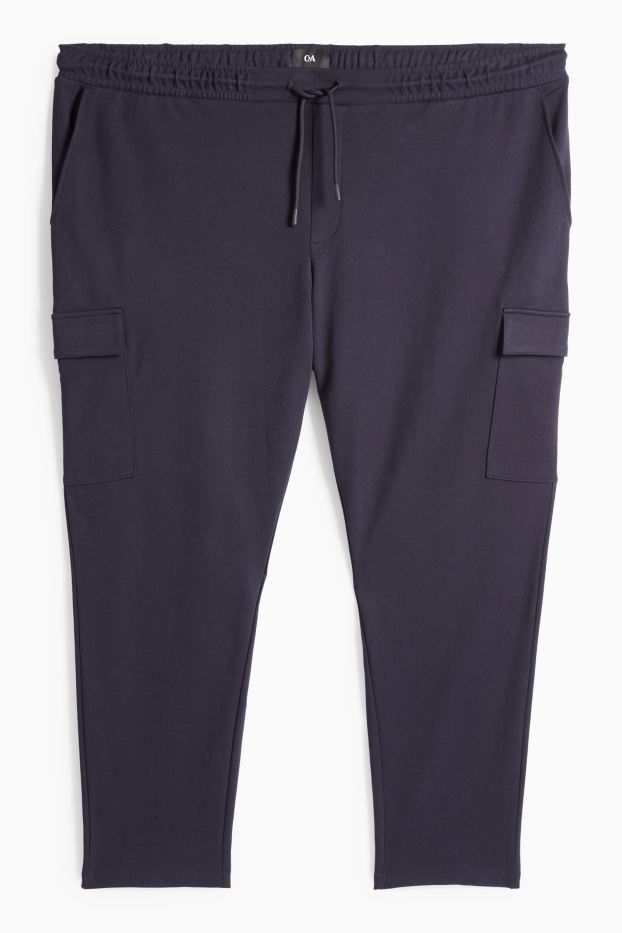 Hommes - Pantalon de jogging cargo - bleu foncé