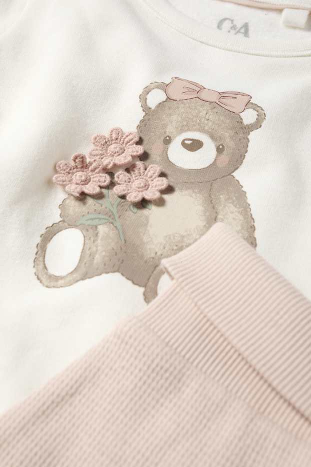 Baby Mädchen - Bärchen - Baby-Outfit - 3 teilig - cremeweiss