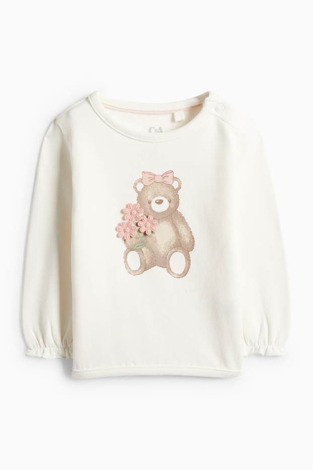 Baby Mädchen - Bärchen - Baby-Outfit - 3 teilig - cremeweiss