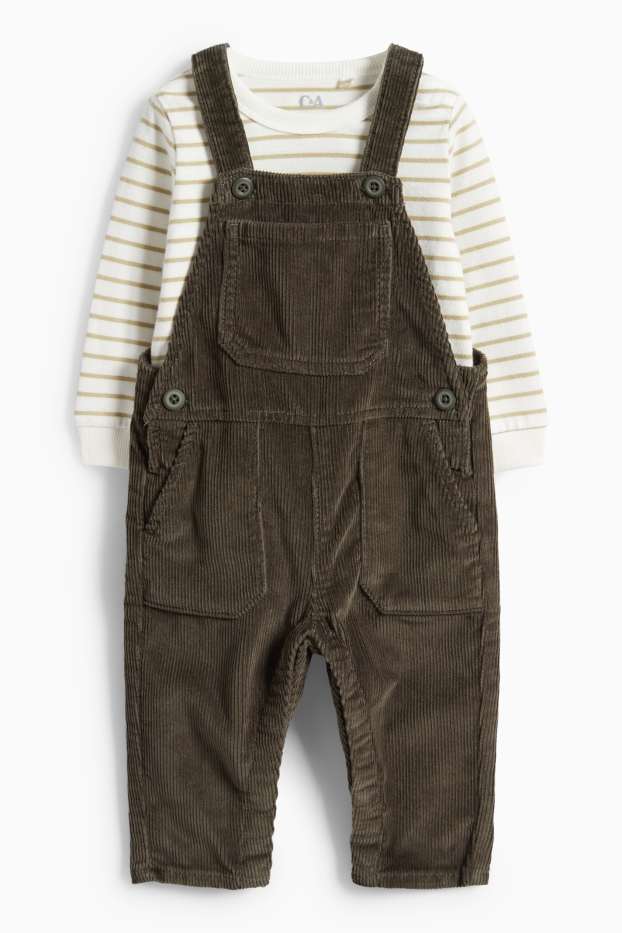 Bébés garçons - Tenue bébé - 2 pièces - vert foncé / blanc