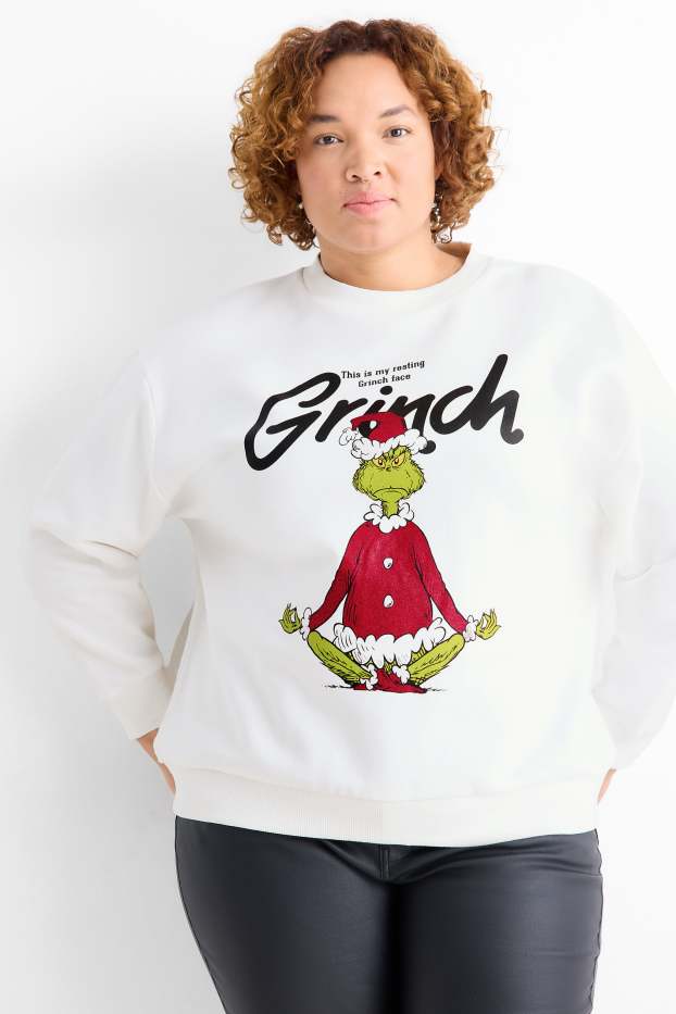 Dames - Sweatshirt voor de kerst - De Grinch - wit