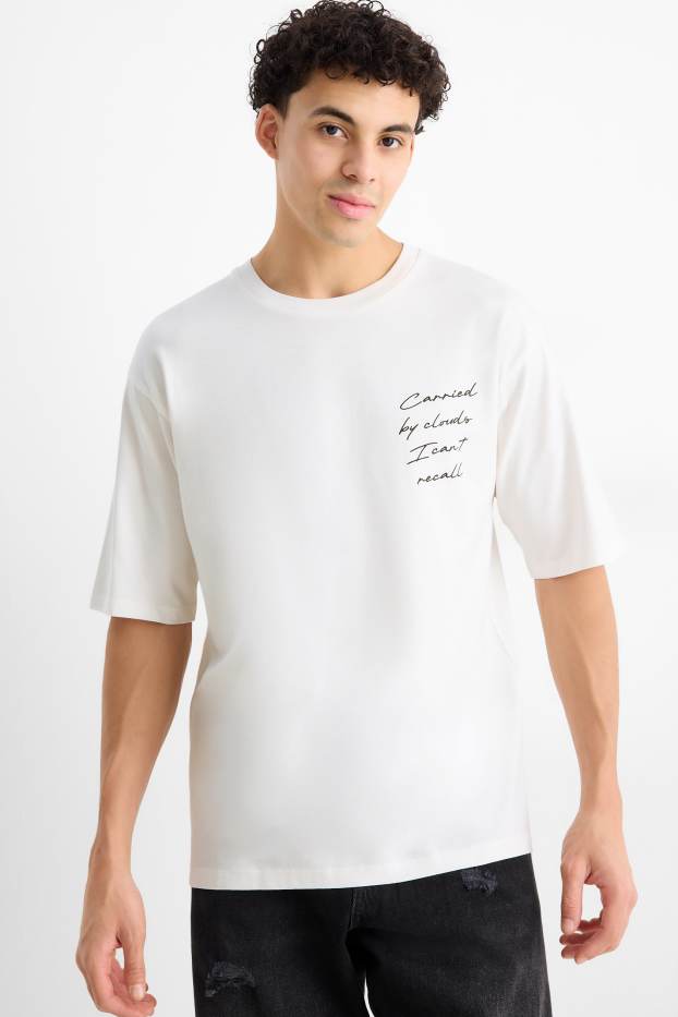 Home - Samarreta de màniga curta - oversized - blanc