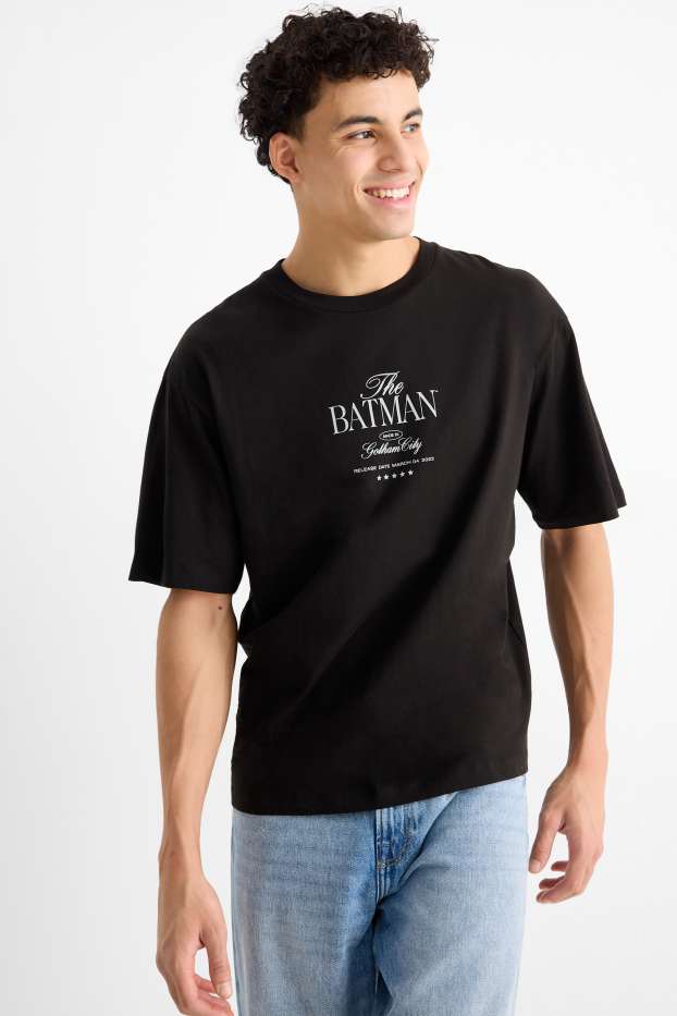 Pánské - Tričko - relaxed fit - Batman - černá