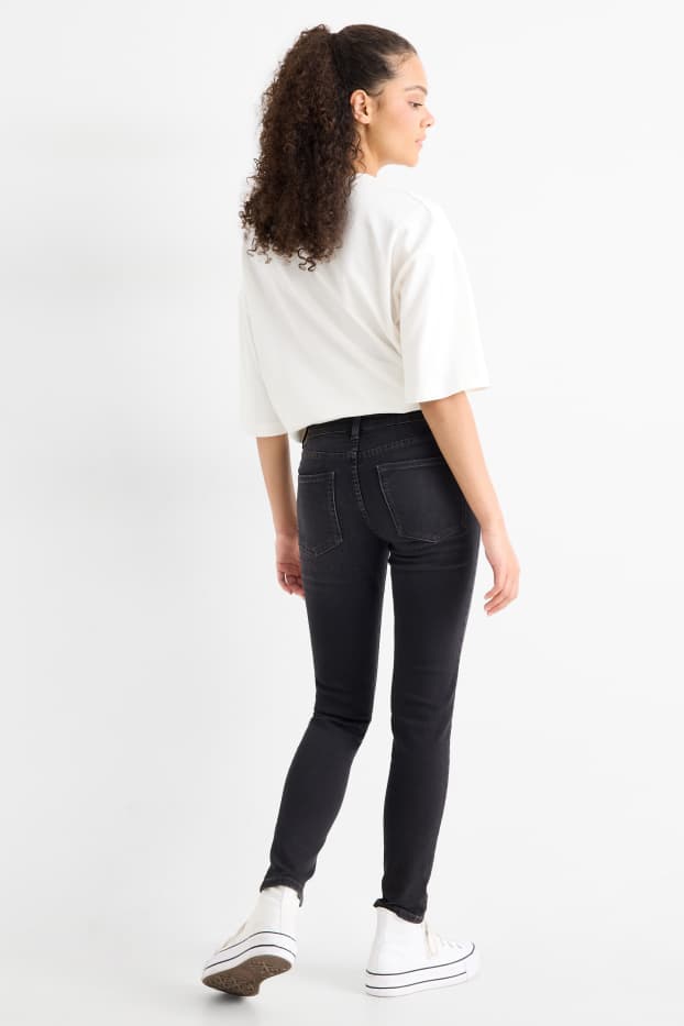 Dámské - Skinny jeans - low waist - LYCRA® - džíny - tmavošedé