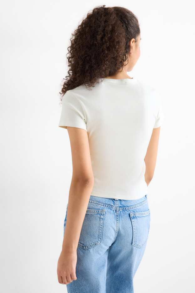 Damen - T-Shirt - Slim Fit - weiß