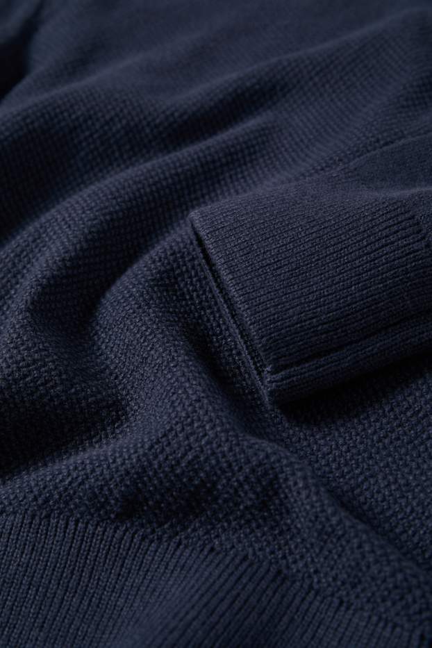 Kinderen: jongens - Trui - met structuur - donkerblauw