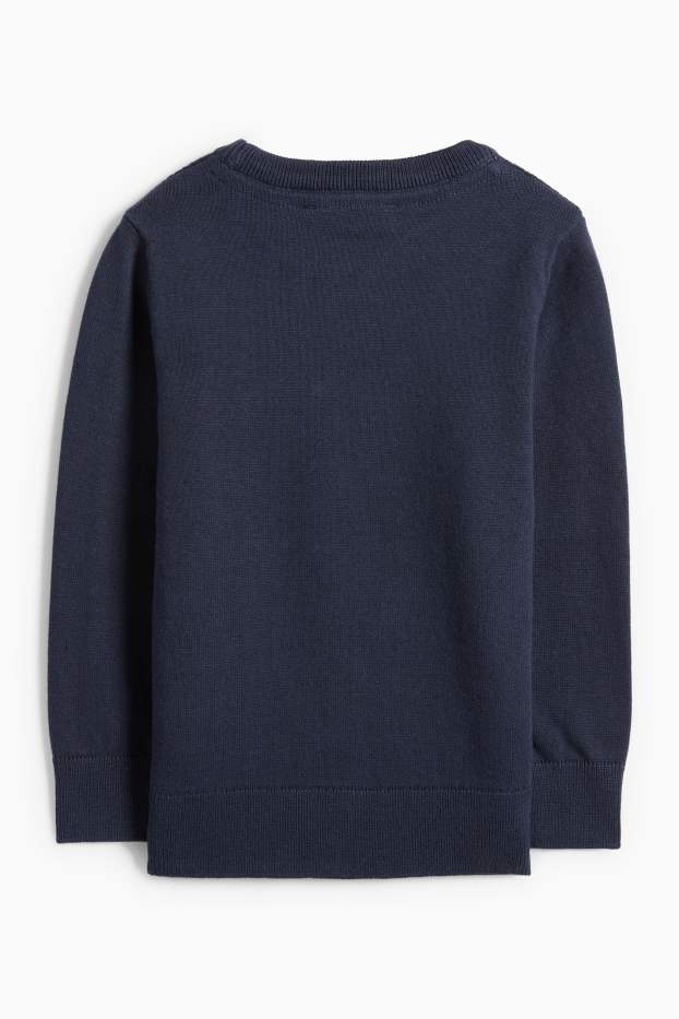 Kinderen: jongens - Trui - met structuur - donkerblauw