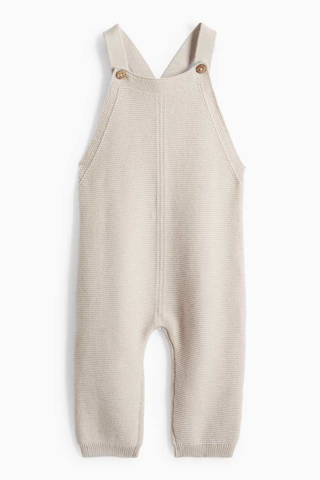 Unisex - Kalhoty pro novorozence - světle béžová