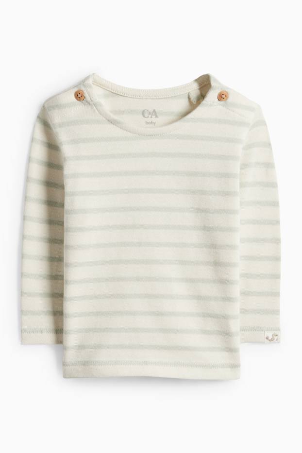 Unisex - Robbe - Baby-Langarmshirt - gestreift - cremeweiß