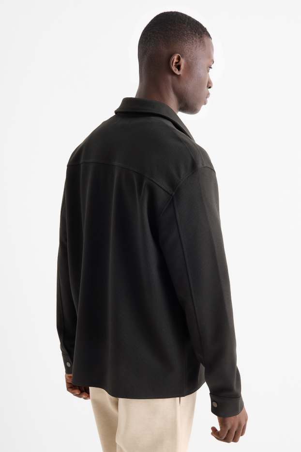 Herren - Hemdjacke - Relaxed Fit - Kent - schwarz